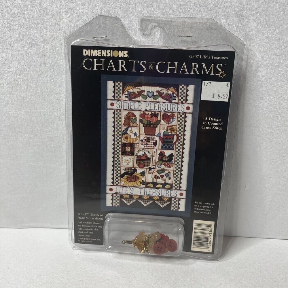 Vintage 1996 Dimensions Charts & Charms Life's Treasures #72307